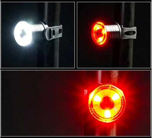 Kompakte LED Fahrradbeleuchtung vorne + hinten | LED-Fahrradlicht-Set, 3 Modi | BK-L319