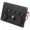 Bedienfeld 12V 24V IP65 mit USB | Bedienfeld mit beleuchteten Schaltern | Dual-USB-Ladegerät 2,1 A/5 V | 12V Zigarettenanzünderbuchse 