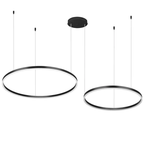 Zweiteilige moderne Pendelleuchte | LED | Schwarz | RLK-C02-50W-B