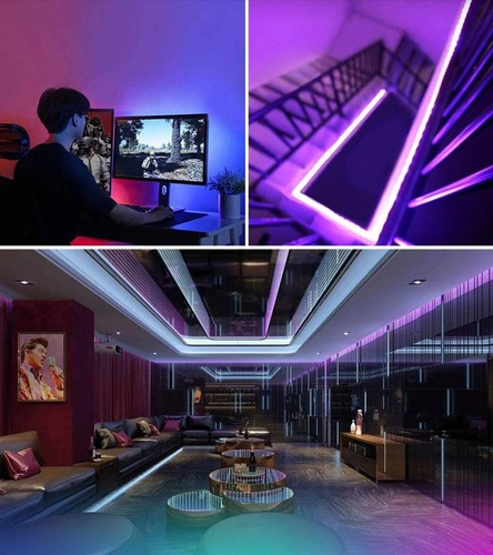 IP44 Wasserdichter RGB LED Streifen 5m | Farbwechsel LED Band mit IR Fernbedienung | Flexibel LED Lichtband für Beleuchtung von Haus