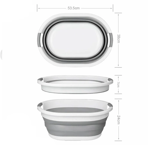 Faltbare Silikonschüssel | 26 l | grau | XJP-26L-GREY