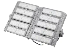 LED-Flutlichtstrahler | 500 W | leistungsstarke Beleuchtung für Sporthallen, Industrie, Haus | Aluminiumgehäuse | mit verstellbarem Halter | TMN-500W-SILVER