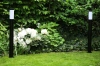 Stehende Gartenlaterne, runder Pfosten für E27-Glühbirne | 230V Stromversorgung, Edelstahl | Mattschwarz, 90cm | LLR-90CM