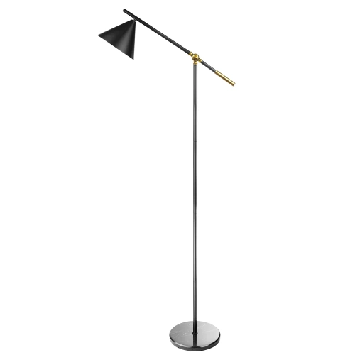 Stehlampe mit verstellbarem Arm | Stilvolle Lampe mit E27-Gewinde | DYT-163-SCHWARZ