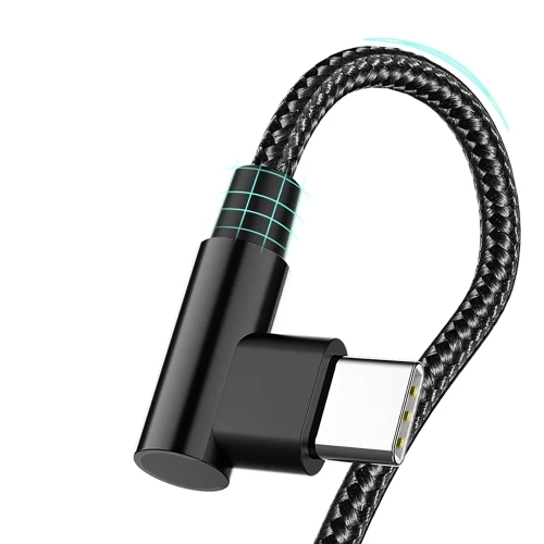 GSM-Datenkabel | USB-C Winkelstecker, 90° Stecker, Schnellladen Power Delivery, Datenübertragung | PD-F60W-1M-B