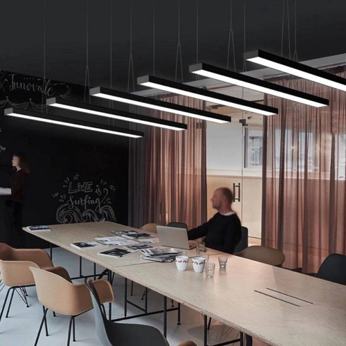 Modern Lineare LED Hängelampe 20W, Aluminium Pendelleuchte | Höhenverstellbar | 120 x 7 cm