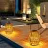 Kabellose Solarlampe | Gartenlampe mit Halterung | JX21-Bambus