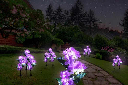 Solarblume | Solar-LED-Gartenlaterne Hortensie | 76 cm, 600 mAh | FLD-37-PURPLR