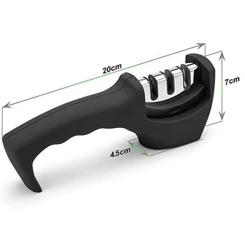 Messerschärfer | Dreistufiges Schärfsystem | schwarz | KN-830-BLACK