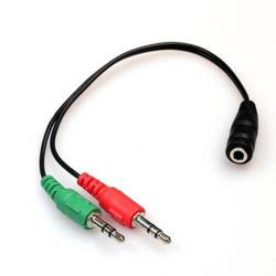 Mini JACK | Audio-Signal-Splitter für Mikrofon und Kopfhörer | AC-2-30CM-Black