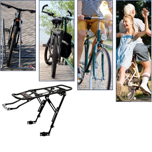 Universal-Hinterradgepäckträger mit Federklappe | Aluminium verstellbarer Gepäckträger bis 27 kg | BIK-ZJ667