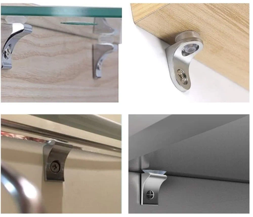 Regalbodenhalter | 10 Stück Stützwinkel für Glasböden | silber | FB-A15-SILVER