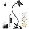 Schreibtischklemmlampe | Flexible Leselampe | Nachtlicht mit Farbwechseloption | USB-LED-Lampe | FH-08-5W-BK
