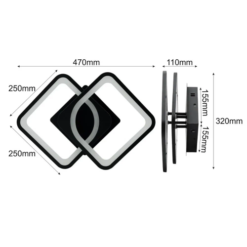 LED-Deckenleuchte mit einstellbarer Lichtfarbe | modernes Design | RLS-N32W-B