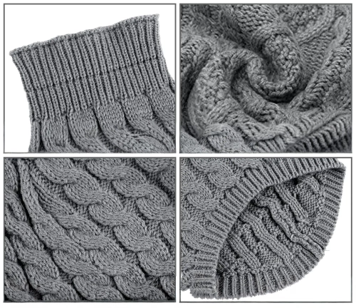 Weicher, elastischer Hundepullover, Katzenpullover | Größe M | Winter Rollkragenpullover | PET-014M-grey