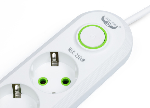 Steckdosenleiste 5 m | 5 Steckdosen + 3x USB | weiß | LH-F05U