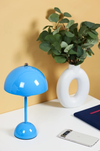 Stilvolle Tischlampe | Kabellose Nachtlichtlampe mit drei Leuchtfarben | HJA27-1-BLUE