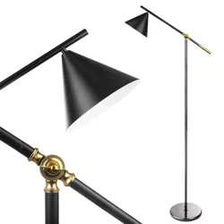 Stehlampe mit verstellbarem Arm | Stilvolle Lampe mit E27-Gewinde | DYT-163-SCHWARZ