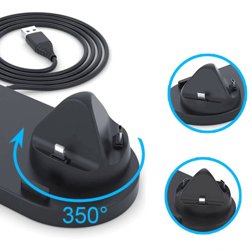 Qi-Dockingstation für Apple iPhone Airpods Watch | kabelloses Ladegerät 15W | 3 Stecker - USB-C / Lightning / Micro USB | WD-01