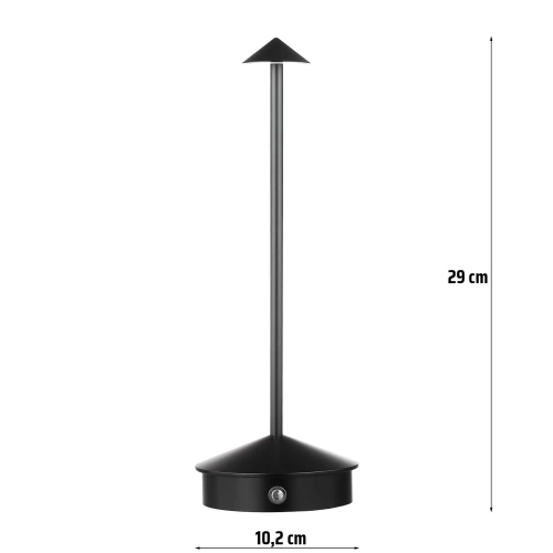 LED-Tischleuchte mit integriertem Akku | 3 Lichtfarben | Stimmungsleuchte für Hotel, Restaurant | schwarz | HJA32-BLACK