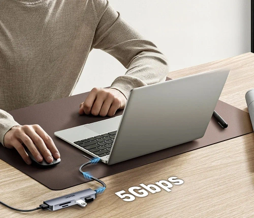 USB-C Hub mit 3x USB + SD + TF Kartenleser | Typ C 5-in-1 Adapter, Splitter | HUB