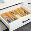 Besteckkasten | Bambus, ausziehbarer XL-Einsatz für Schubladen mit 5 Fächern | KBT-G513