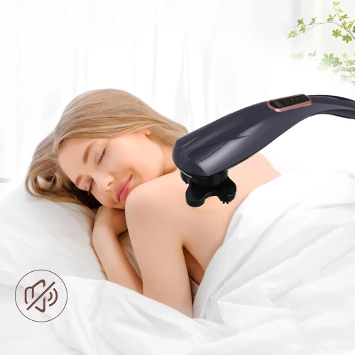 Massagepistole mit austauschbaren Aufsätzen | Vibrationsmassage für Rücken, Cellulite-Behandlung | grau | YT-1706-GREY