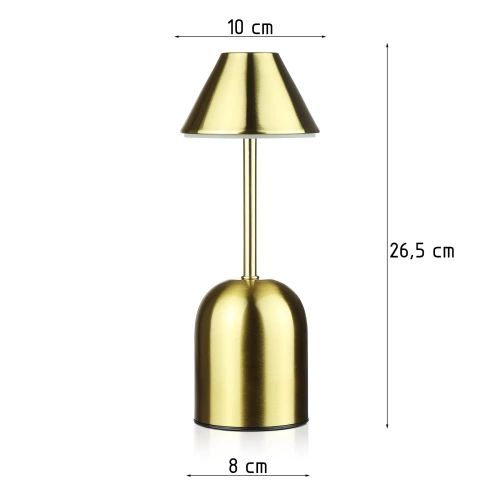 Kabellose Nachtlampe mit eingebautem 2000 mAh Akku | Moderne Tischleuchte mit einstellbarer Leistung und Lichtfarbe | YG-D020-Gold