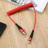 Micro USB 1M | Spiralkabel USB zum Aufladen des Telefons | Quick Charge 3.0 2.4A | AM32