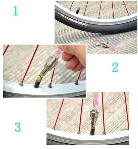 Leuchtende Fahrradventile | 4 Farben | Blister - 2 Stück