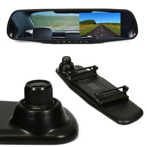 4.3 Zoll TFT LCD Rückspiegel Dashcam mit Rückfahrkamera Eingang | Loop-Aufnahme und G-Sensor, Parküberwachung, Full HD
