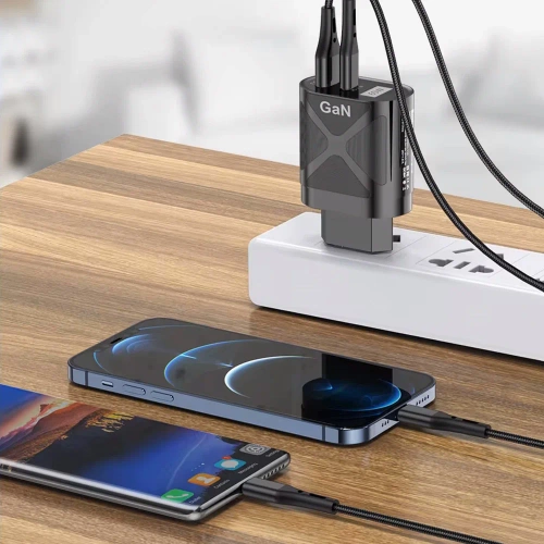Schnellladegerät Netzteil 65W mit USB- und PD 3.0-Anschlüssen (USB-C) | BK-389-GAN
