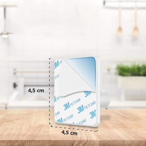 Weißer Haken für Kleidung, Geschirrtücher, Handtücher | Selbstklebende Halterung für Küchenzubehör | BXG-4PCS-WHITE