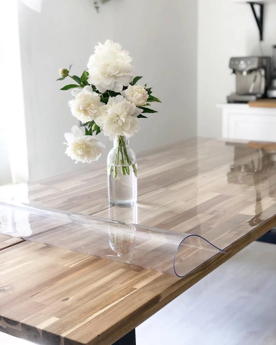 Schutzmatte für Küchentisch | transparente Schreibtisch- und Tischauflage | CZD-612-TSP