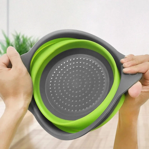 Faltbarer Küchensieb | Silikon Abtropfsieb für Camping, Pasta, Gemüse und Obst | FDB-024