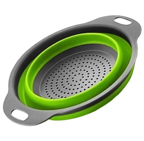 Faltbarer Küchensieb | Silikon Abtropfsieb für Camping, Pasta, Gemüse und Obst | FDB-024