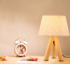 Tischlampe aus Naturholz mit Lampenschirm | 40W E27 | Schreibtischlampe, Nachttischlampe | DL05