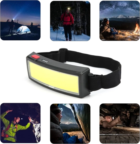 LED-Stirnlampe | Stirnband | HWL-120-SCHWARZ
