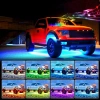 LED-Unterbodenbeleuchtung | Flexible RGB-Bänder | Bluetooth-Konnektivität mit Telefon-App | Gurtlänge: 90 cm x 2 und 120 cm x 2