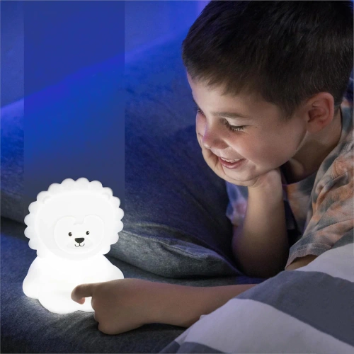 LED-Nachtlicht für Kinder mit Bluetooth-Lautsprecher Löwe | Silikon-Touch-USB-Nachtlicht für Kinder | JS-L8L-330