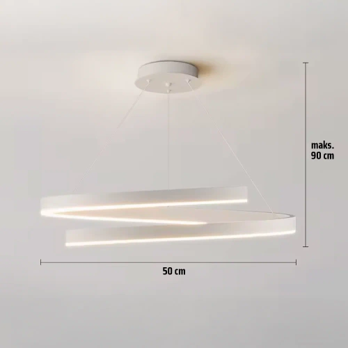 Moderne Pendelleuchte 50 cm | Spiral LED Lampe 50W | RLO-50CM-50W-W