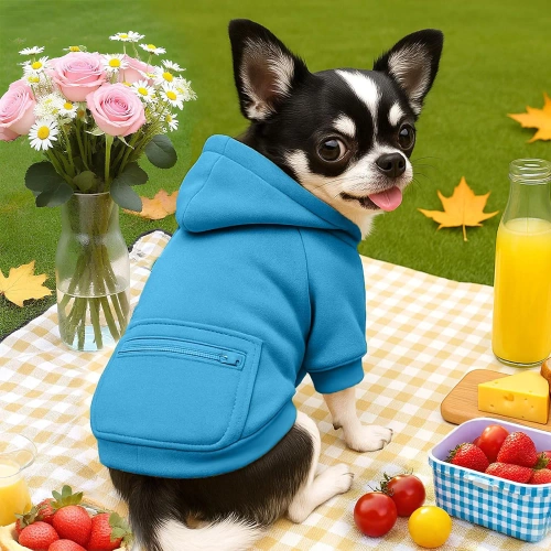 Haustier Kapuzenpullover | Größe S | blau | PET-015S-BL