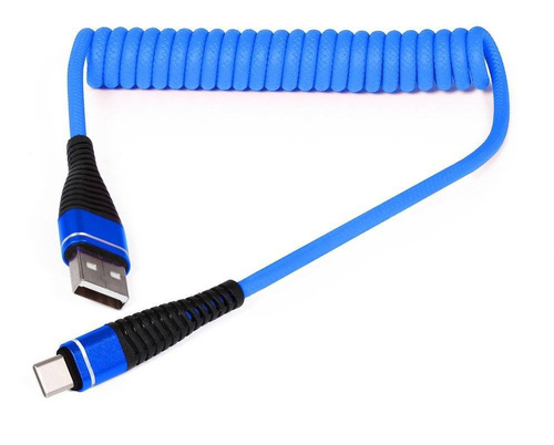 Typ-C 1M | Spiralkabel USB zum Aufladen des Telefons | Quick Charge 3.0 2.4A | AM32