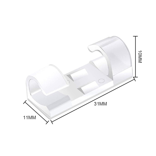 Set 10 Stück Kabel- und Draht-Organizer | Nano-Klips mit Klebeband | Transparent | KZ-D58