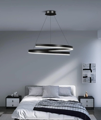 Moderne Hängelampe 60 cm | Spiral LED Lampe 80W | RLO-60CM-80W-B