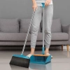 Reinigungsset mit Besen und Kehrschaufel mit langem Stiel | Besen mit drehbarem Kopf und klappbarer Kehrschaufel | FBS-2in1-Blue