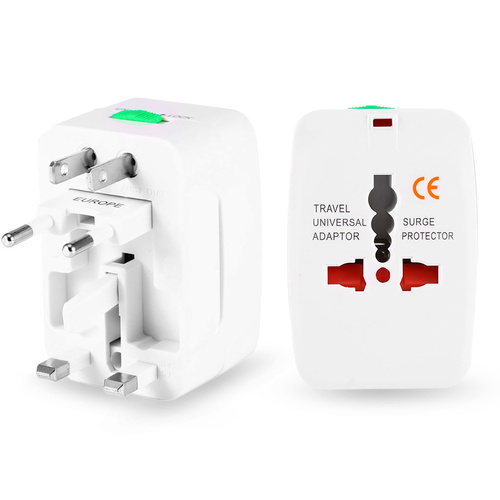 Multifunktionales Reiseadapter, Netzadapter mit Ladegerät und zwei USB-Anschlüssen | EU/USA/CN/UK/AUS | AD-T202
