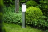 Gartenstandlampe, quadratischer Pfosten für E27-Glühlampe | 230V Stromversorgung, Edelstahl | Inox, 65cm | LLF-65CM