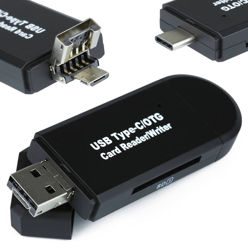 Speicherkartenleser SD, microSD | USB, micro USB, USB Typ C | USB OTG | CR-023
