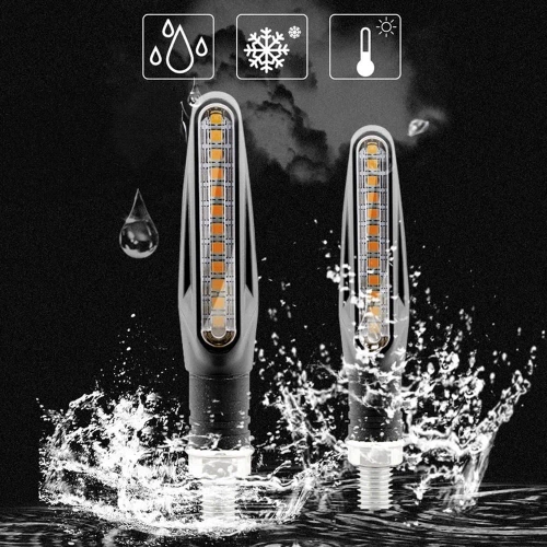 Dynamische LED Blinker für Motorräder | 12 LEDs | Blase | 2 Stück | MSL-12LED-02